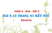 Bài 9.15 trang 81 Toán 6 Tập 2 Kết nối tri thức